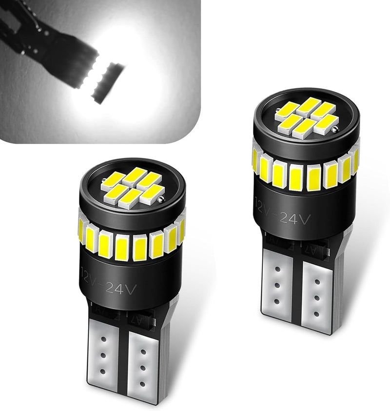 ijuicy 2 PCS 194 Led Bulbs, 168 175 2825 W5W T10 24-SMD 3014 Chipsets 6000K Led Bulb for Car Dome Door Map Dash Courtesy Cargo License Plate Lights (White) - Image 1